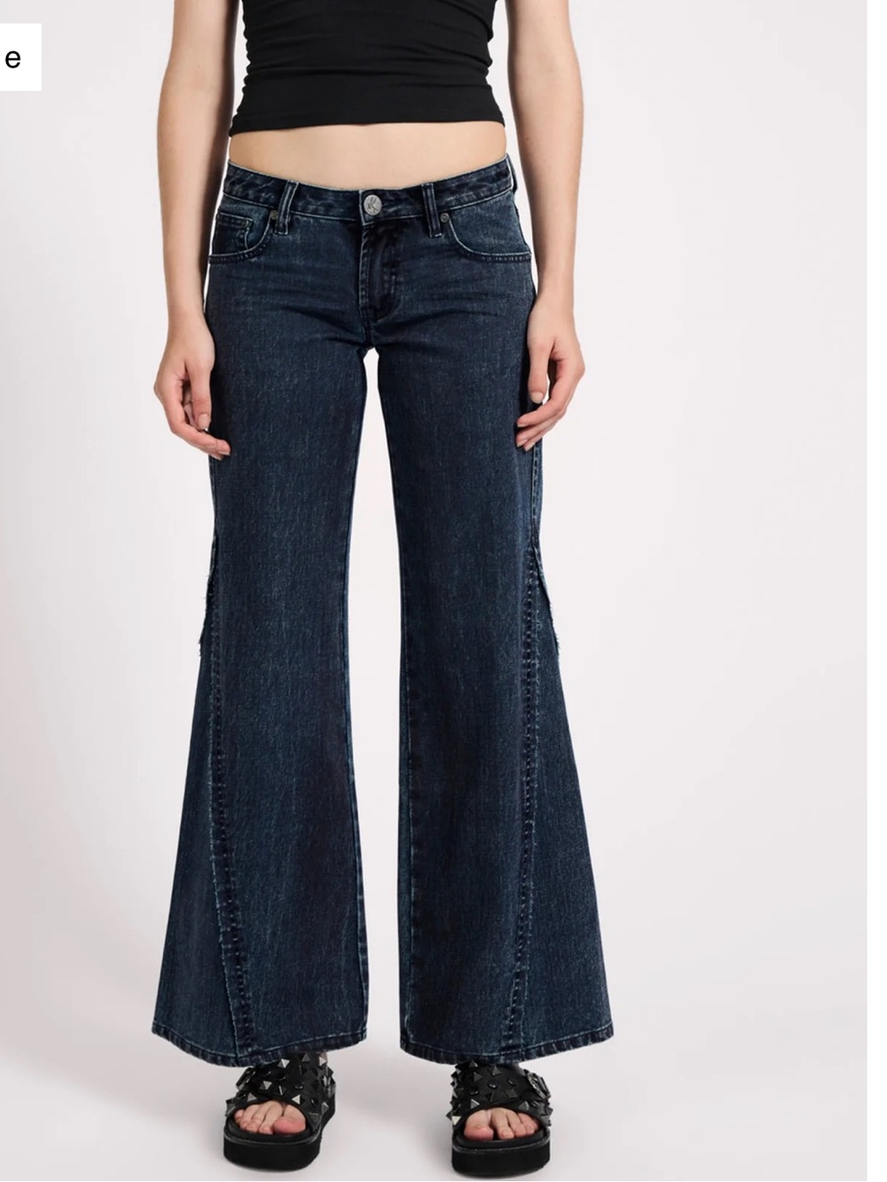 One Teaspoon Indigo Blue Low Waist Wide-Leg Flare Jeans